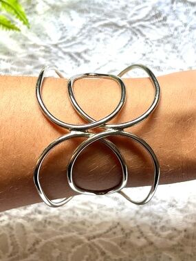 Silver Tone Metal Cuff Bracelet